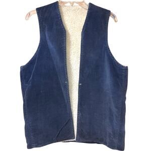 Vintage Navy Corduroy Sherpa Vest – Handmade